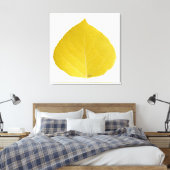 Yellow Aspen Leaf #5 Canvas Afdruk (Insitu (Slaapkamer))