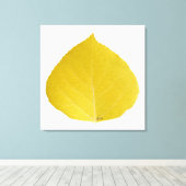 Yellow Aspen Leaf #5 Canvas Afdruk (Insitu (Houten vloer))