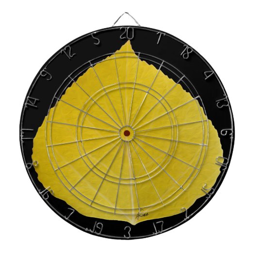 Yellow Aspen Leaf #5 Dartbord (Voorkant)