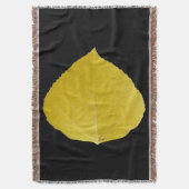 Yellow Aspen Leaf #5 Deken (Voorkant Verticaal)