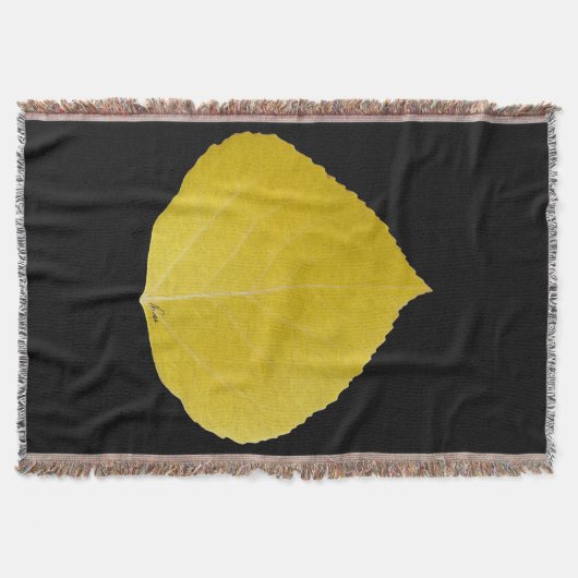 Yellow Aspen Leaf #5 Deken (Voorkant)