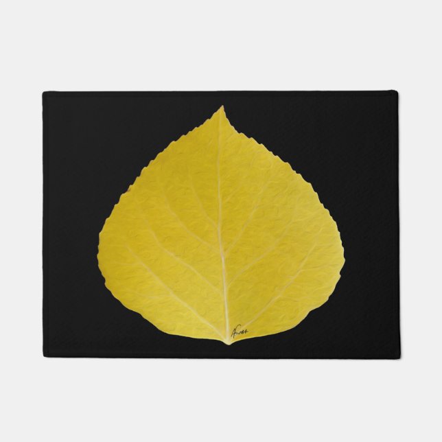 Yellow Aspen Leaf #5 Deurmat (Voorkant)