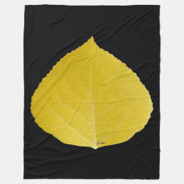 Yellow Aspen Leaf #5 Fleece Deken