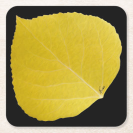 Yellow Aspen Leaf #5 Kartonnen Onderzetters
