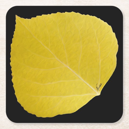 Yellow Aspen Leaf #5 Kartonnen Onderzetters (Voorkant)