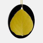 Yellow Aspen Leaf #5 Keramisch Ornament (Rechts)