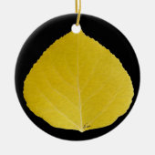 Yellow Aspen Leaf #5 Keramisch Ornament (Voorkant)