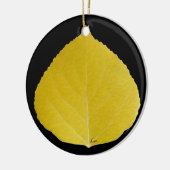 Yellow Aspen Leaf #5 Keramisch Ornament (Links)