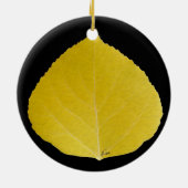 Yellow Aspen Leaf #5 Keramisch Ornament (Achterkant)