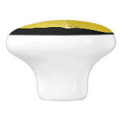 Yellow Aspen Leaf #5 Keramische Knop (Zijkant)