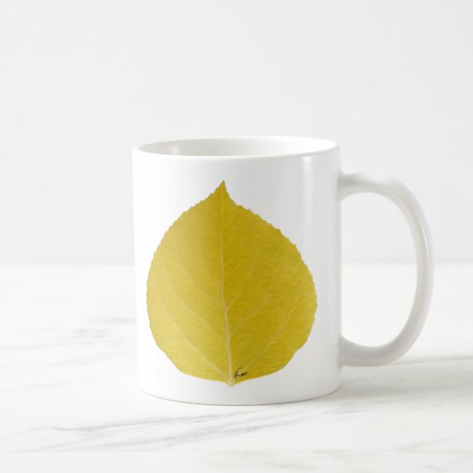 Yellow Aspen Leaf #5 Koffiemok (Rechts)