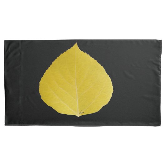 Yellow Aspen Leaf #5 Kussensloop (Voorkant-Links)