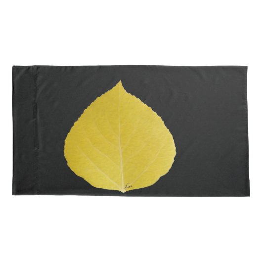 Yellow Aspen Leaf #5 Kussensloop (Achterkant-Links)