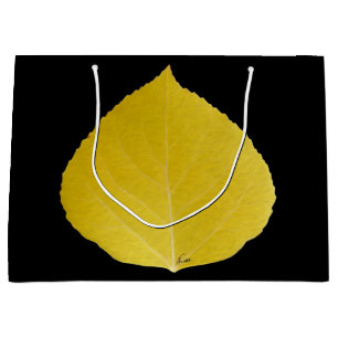 Yellow Aspen Leaf #5 Large Cadeautasje