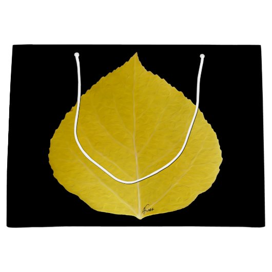 Yellow Aspen Leaf #5 Large Cadeautasje (Voorkant)
