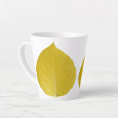 Yellow Aspen Leaf #5 Latte Mok (Linkerhoek)