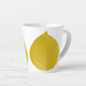 Yellow Aspen Leaf #5 Latte Mok (Rechterhoek)