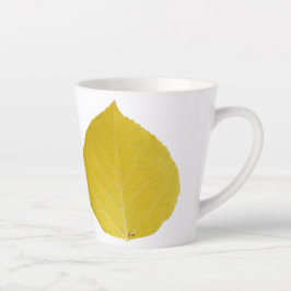 Yellow Aspen Leaf #5 Latte Mok