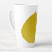 Yellow Aspen Leaf #5 Latte Mok (Linkerhoek)