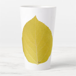 Yellow Aspen Leaf #5 Latte Mok