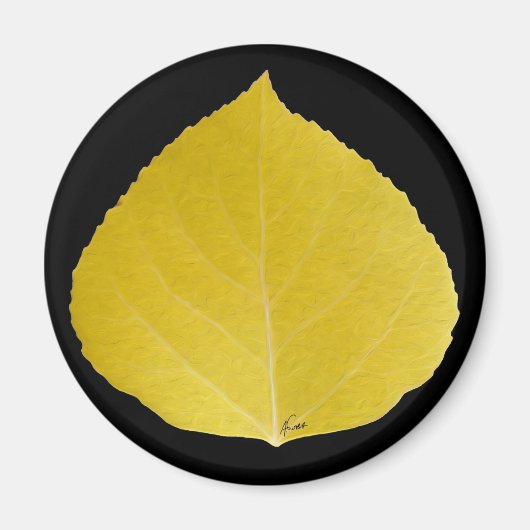 Yellow Aspen Leaf #5 Magneet (Voorkant)