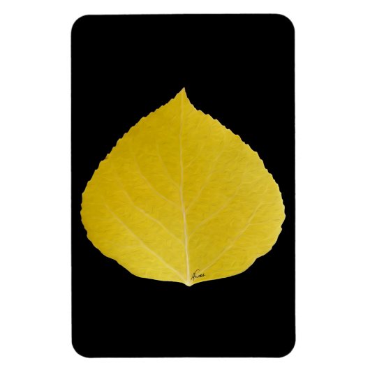 Yellow Aspen Leaf #5 Magneet (Verticaal)