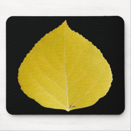 Yellow Aspen Leaf #5 Muismat