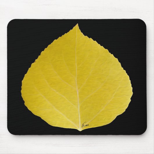 Yellow Aspen Leaf #5 Muismat (Voorkant)
