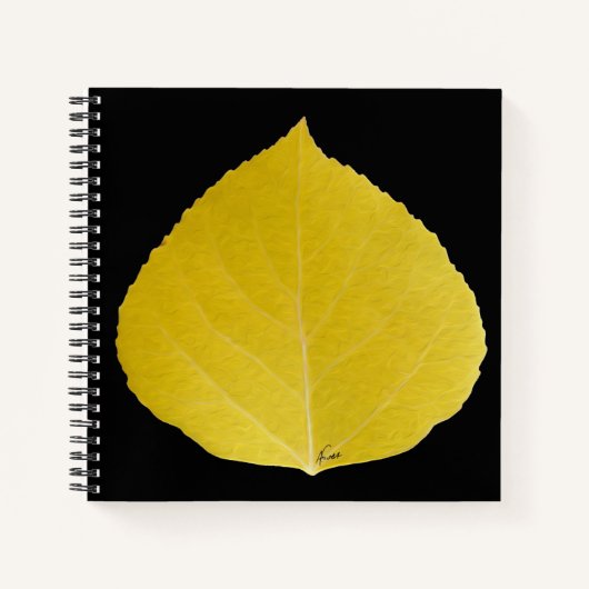 Yellow Aspen Leaf #5 Notitieboek (Voorkant)