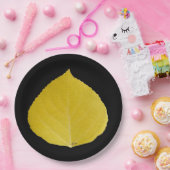 Yellow Aspen Leaf #5 Papieren Bordje (Feest)
