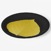 Yellow Aspen Leaf #5 Papieren Bordje (Gekanteld)