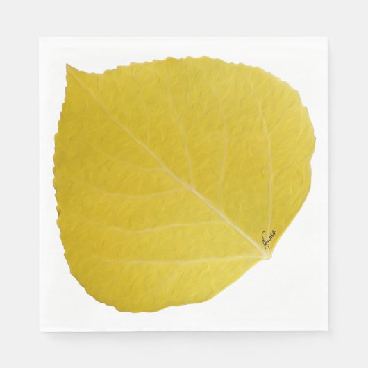Yellow Aspen Leaf #5 Servet (Voorkant)