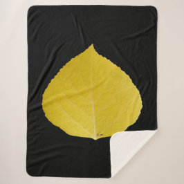 Yellow Aspen Leaf #5 Sherpa Deken