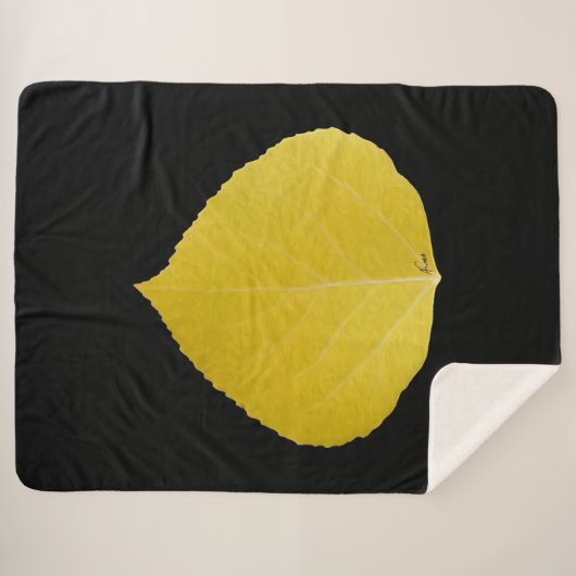 Yellow Aspen Leaf #5 Sherpa Deken (Voorkant (horizontaal))