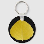 Yellow Aspen Leaf #5 Sleutelhanger (Voorkant)