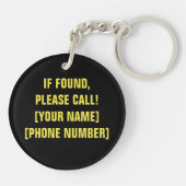 Yellow Aspen Leaf #5 Sleutelhanger (Achterkant)