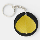 Yellow Aspen Leaf #5 Sleutelhanger (Voorkant)