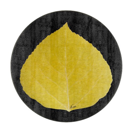 Yellow Aspen Leaf #5 Snijplank (Voorkant)