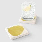 Yellow Aspen Leaf #5 Stenen Onderzetter (Zijkant)