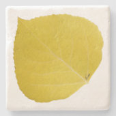 Yellow Aspen Leaf #5 Stenen Onderzetter (Voorkant)