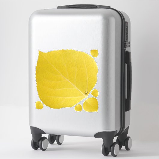 Yellow Aspen Leaf #5 Sticker (Koffer)