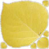 Yellow Aspen Leaf #5 Sticker (Voorkant)