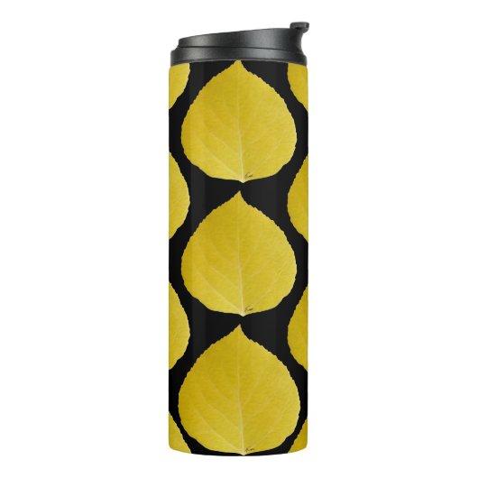 Yellow Aspen Leaf #5 Thermosbeker (Gedraaid links)