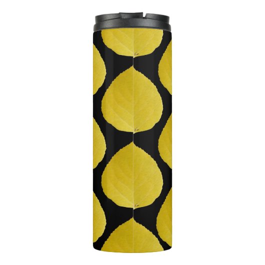 Yellow Aspen Leaf #5 Thermosbeker (Achterkant)