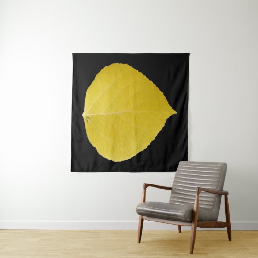Yellow Aspen Leaf #5 Wandkleed (In Situ (horizontaal))
