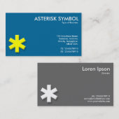 Yellow Asterisk-symbool - blauw (006699) Visitekaartje (Voorkant / Achterkant)