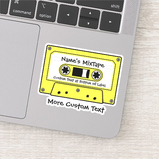 Yellow Audio-Cassettebandje Sticker (Detail)