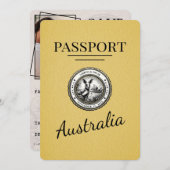 Yellow Australia Passport Bewaar de datum Save The Date (Voorkant / Achterkant)