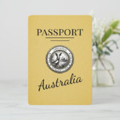 Yellow Australia Passport Bewaar de datum Save The Date (Staand voorkant)