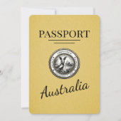 Yellow Australia Passport Bewaar de datum Save The Date (Voorkant)